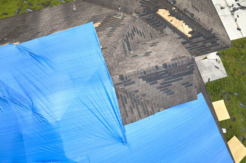Tarp Installation on Damaged Roof